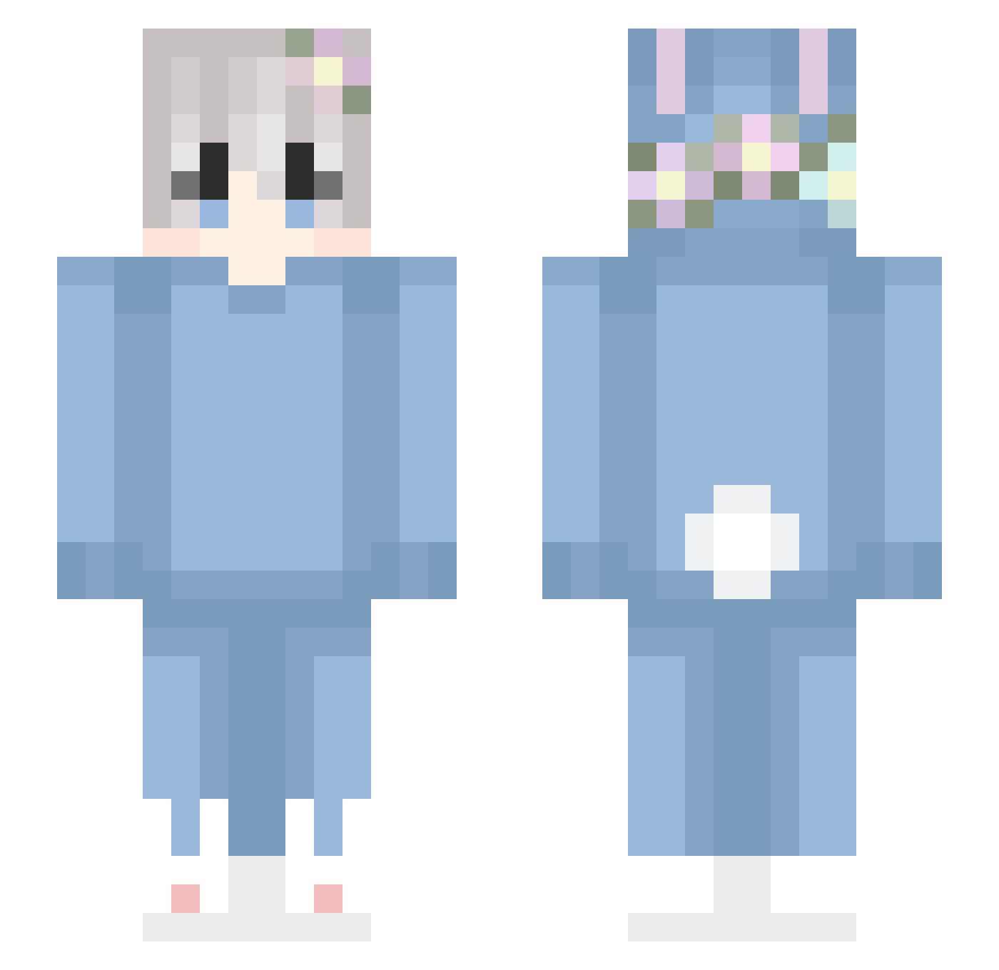 Cinnamon Minecraft skin, front and back view