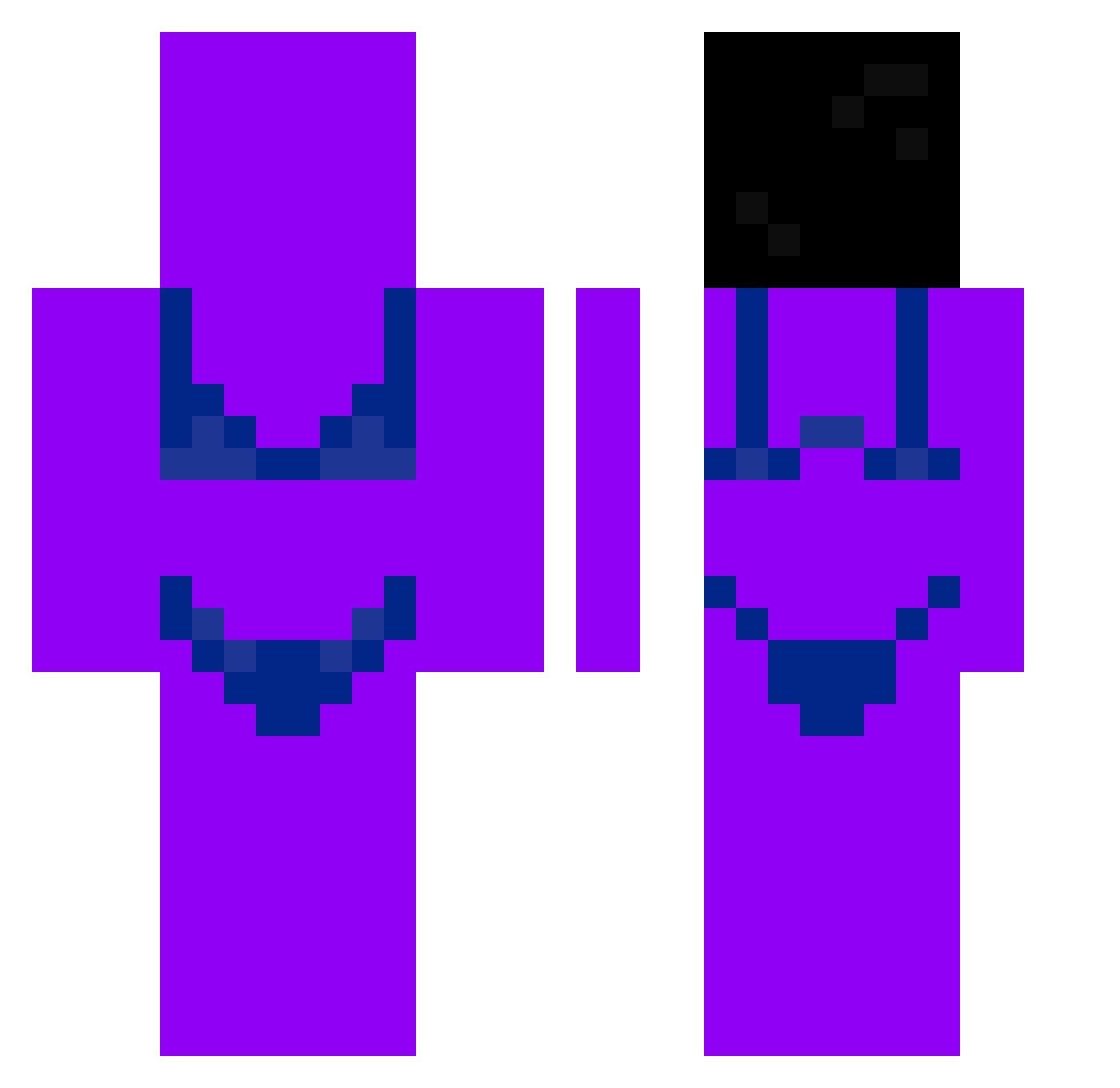 Ryugav Minecraft skin, front and back view