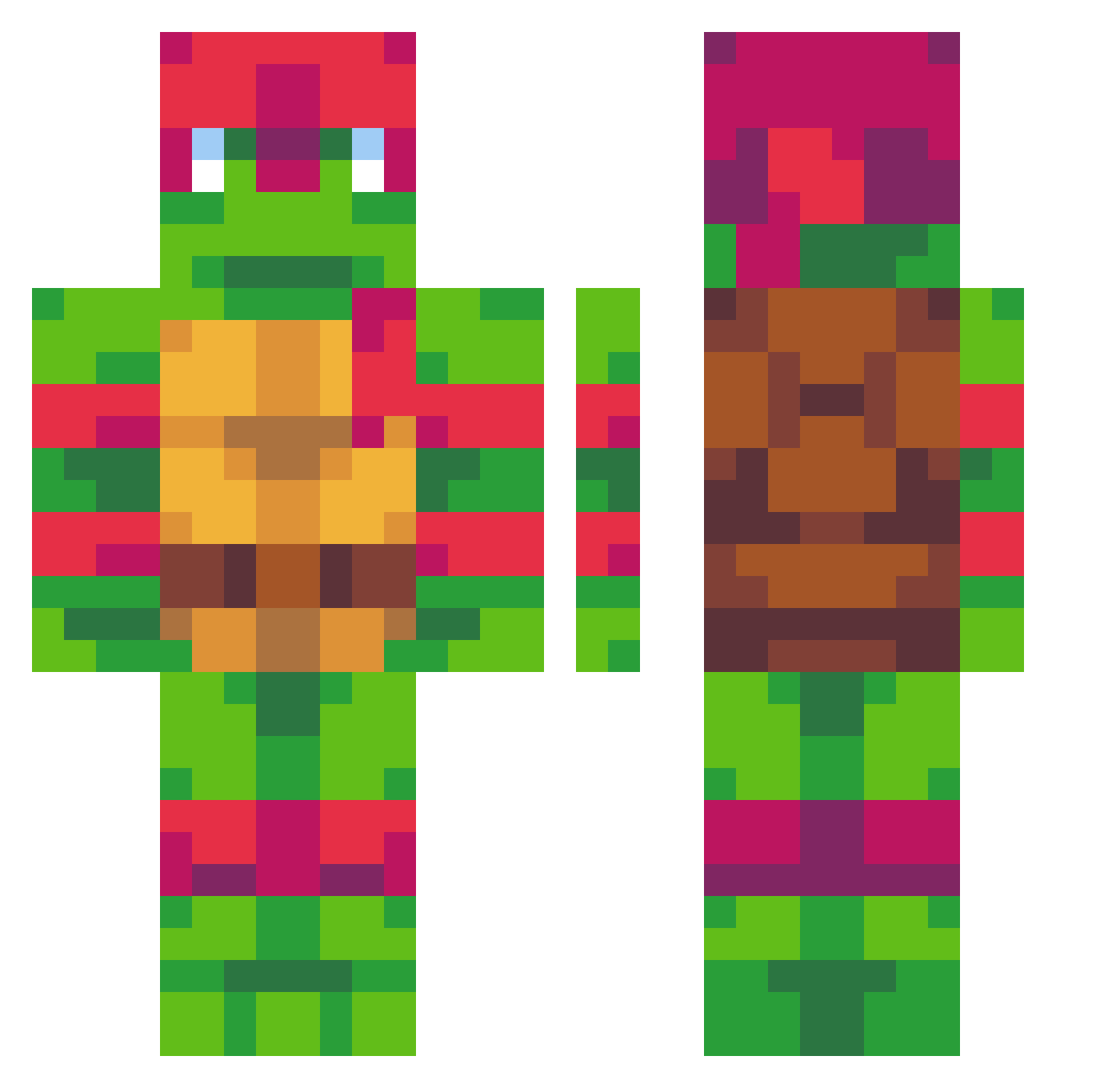 Diks_POSZEUS Minecraft skin, front and back view