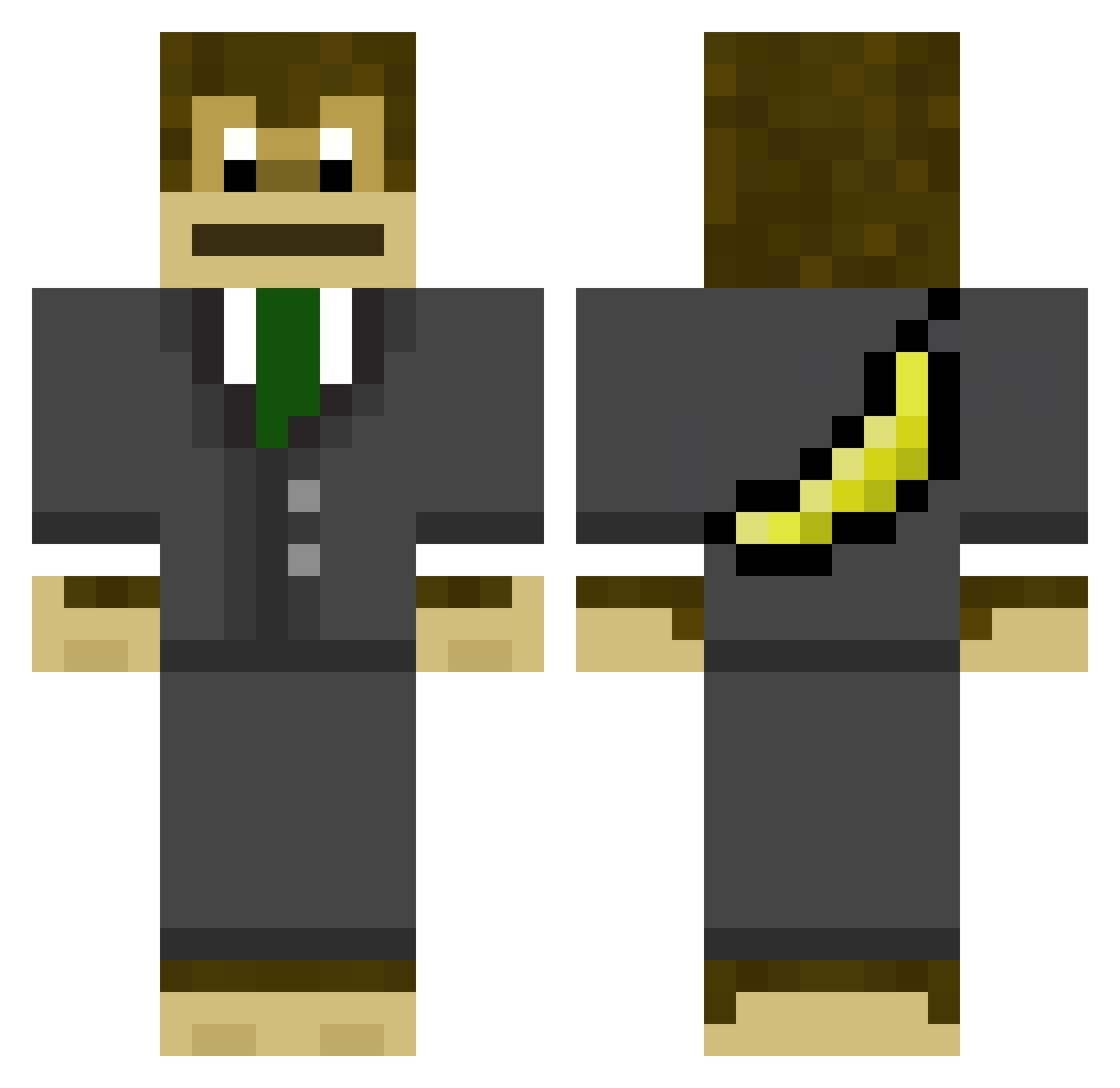 Valres Minecraft skin, front and back view
