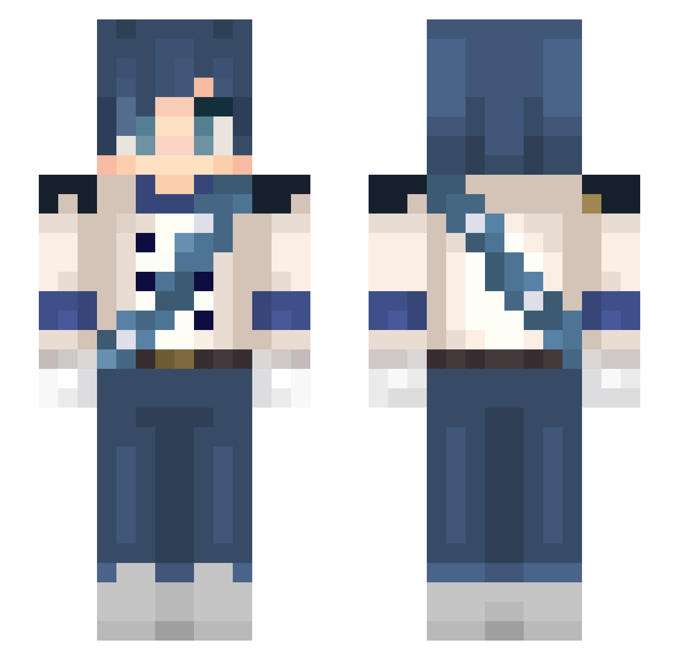 Ruvellis Minecraft skin, front and back view