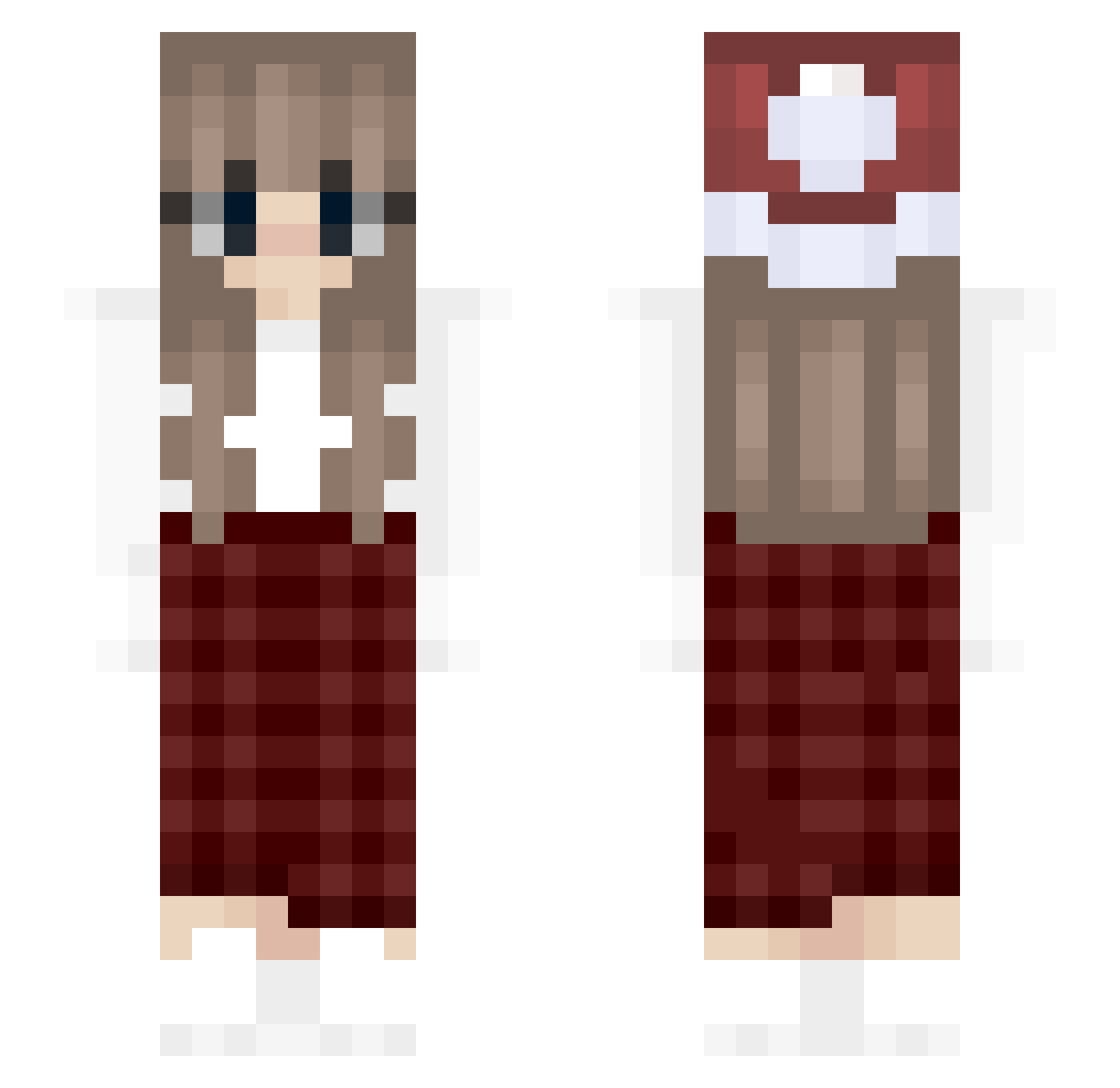 Unfavorite Minecraft skin, front and back view