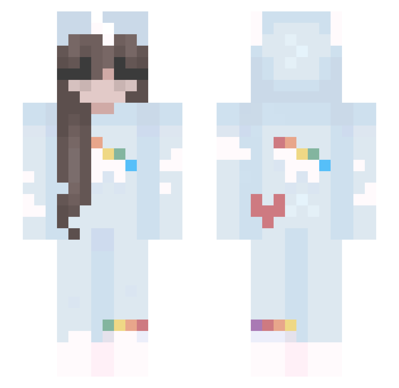 Cqokie Minecraft skin, front and back view