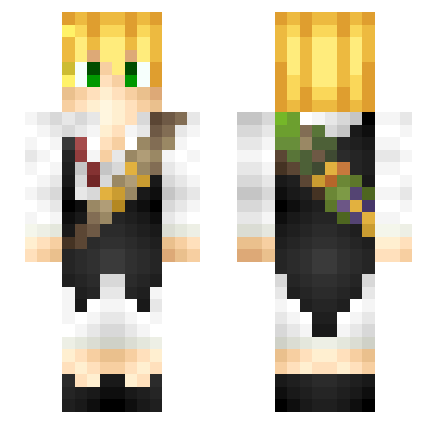 Phillplayz Minecraft skin, front and back view