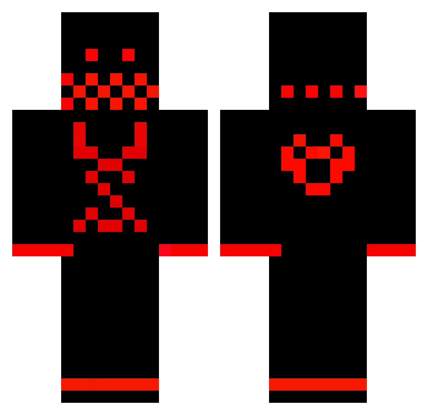 xeo7mer Minecraft skin, front and back view