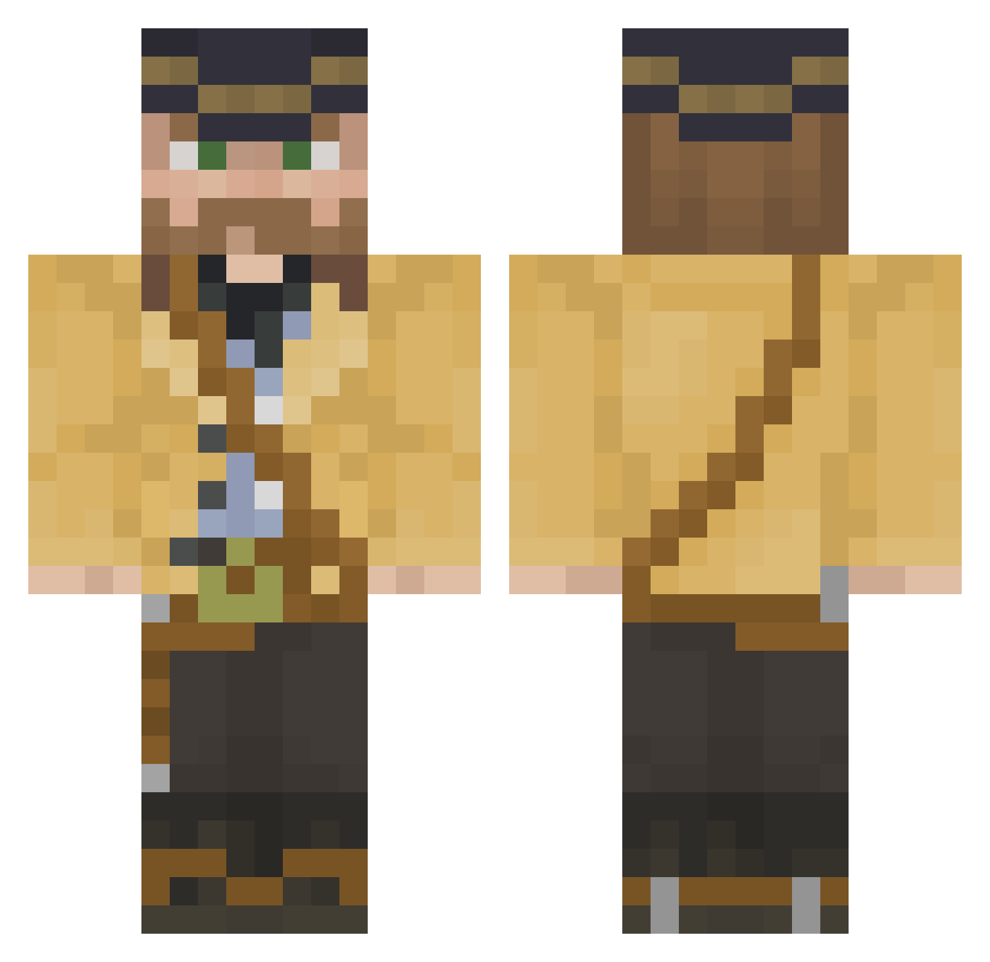 Ciskit Minecraft skin, front and back view