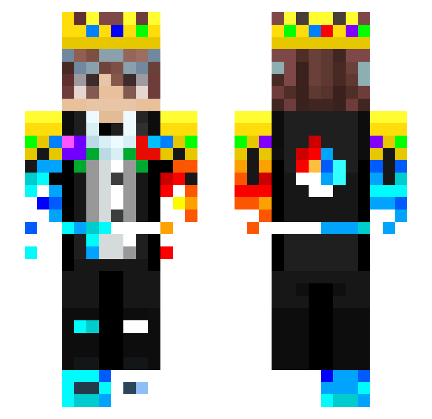 MGHardcore8 Minecraft skin, front and back view