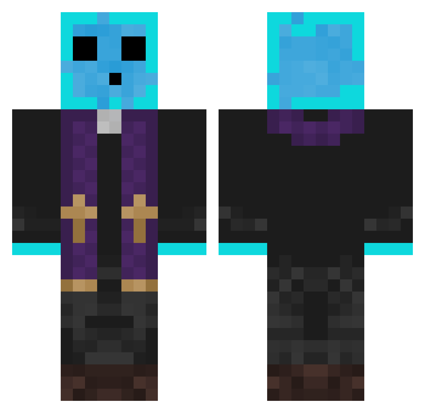 TTyys Minecraft skin, front and back view