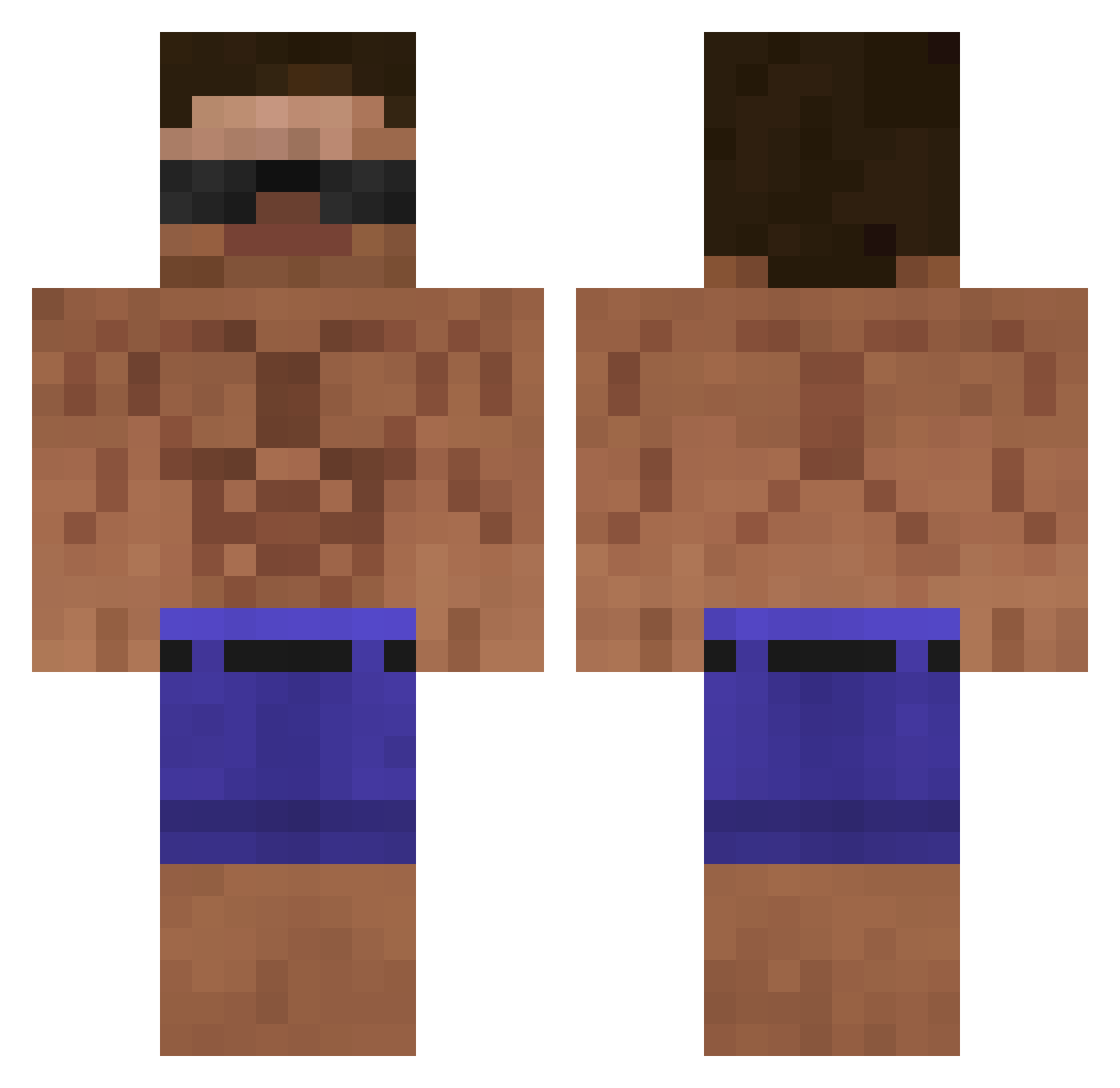 PAP1 Minecraft skin, front and back view
