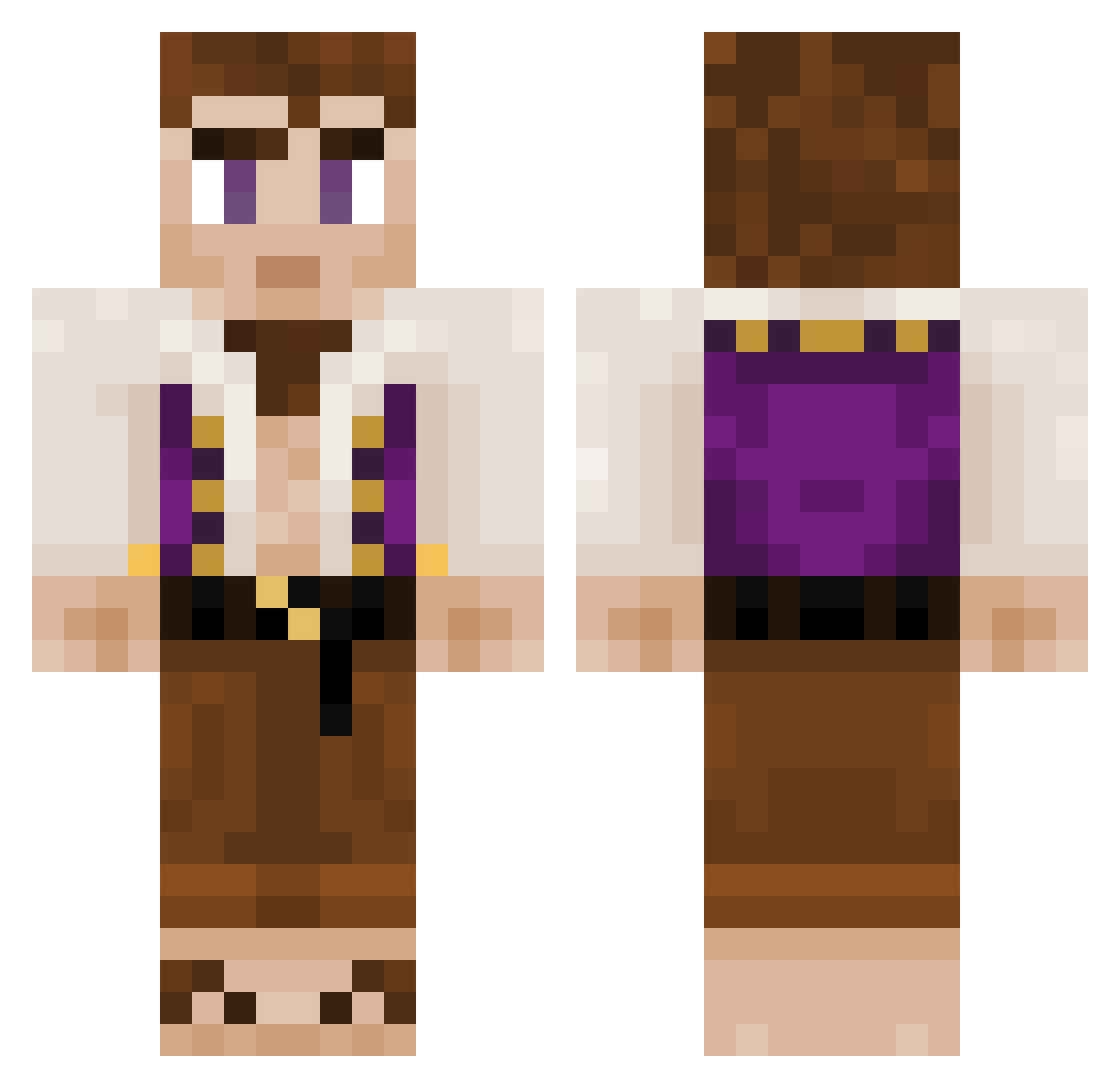 Cakzl Minecraft skin, front and back view