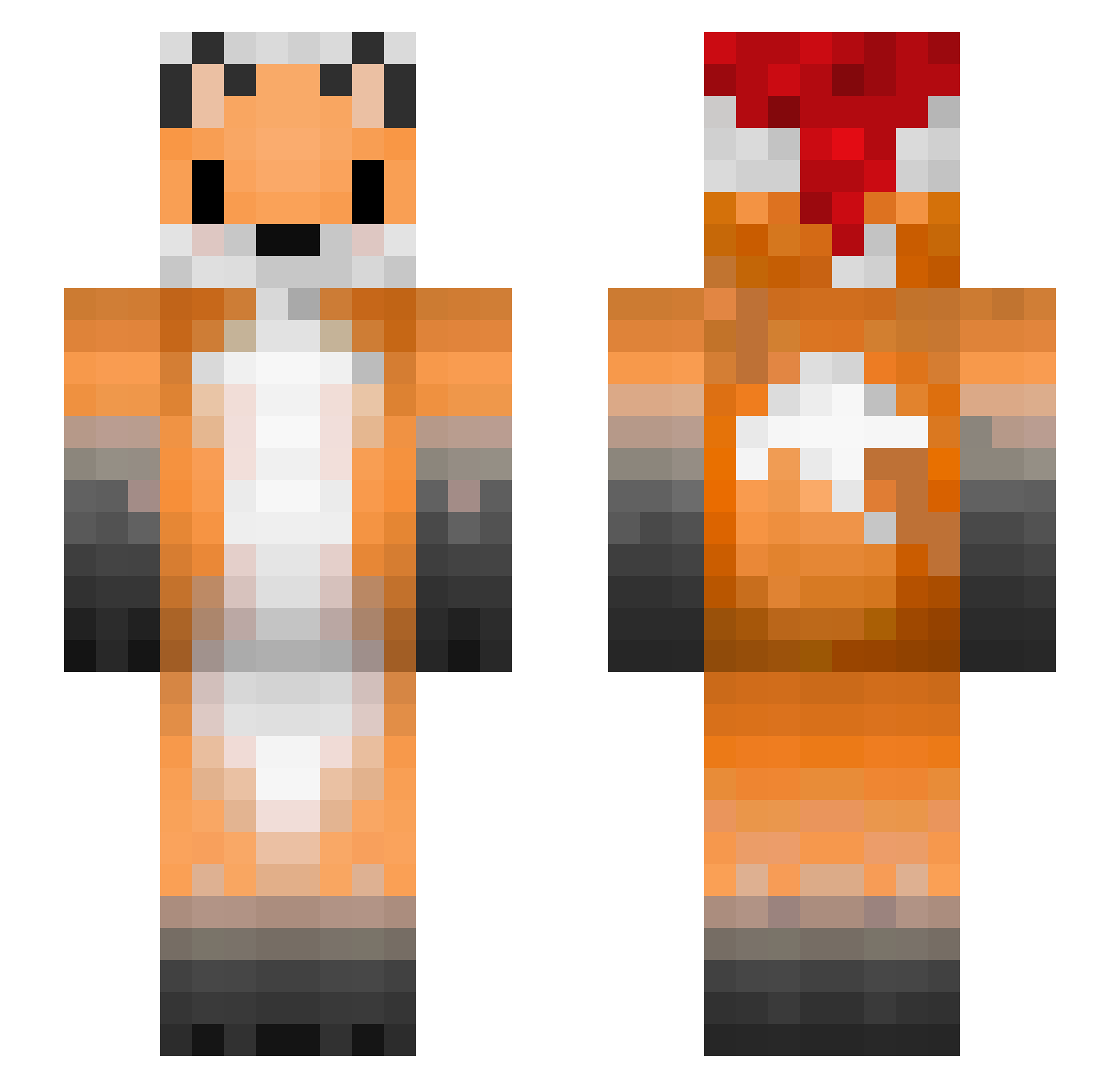 peach2soju Minecraft skin, front and back view