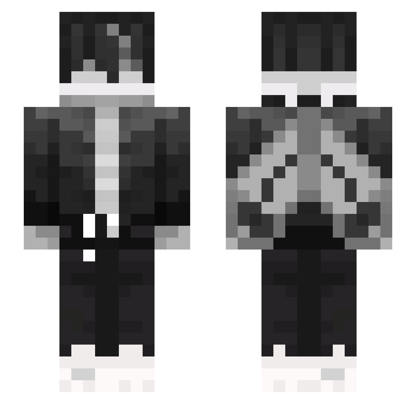 wurbl3 Minecraft skin, front and back view