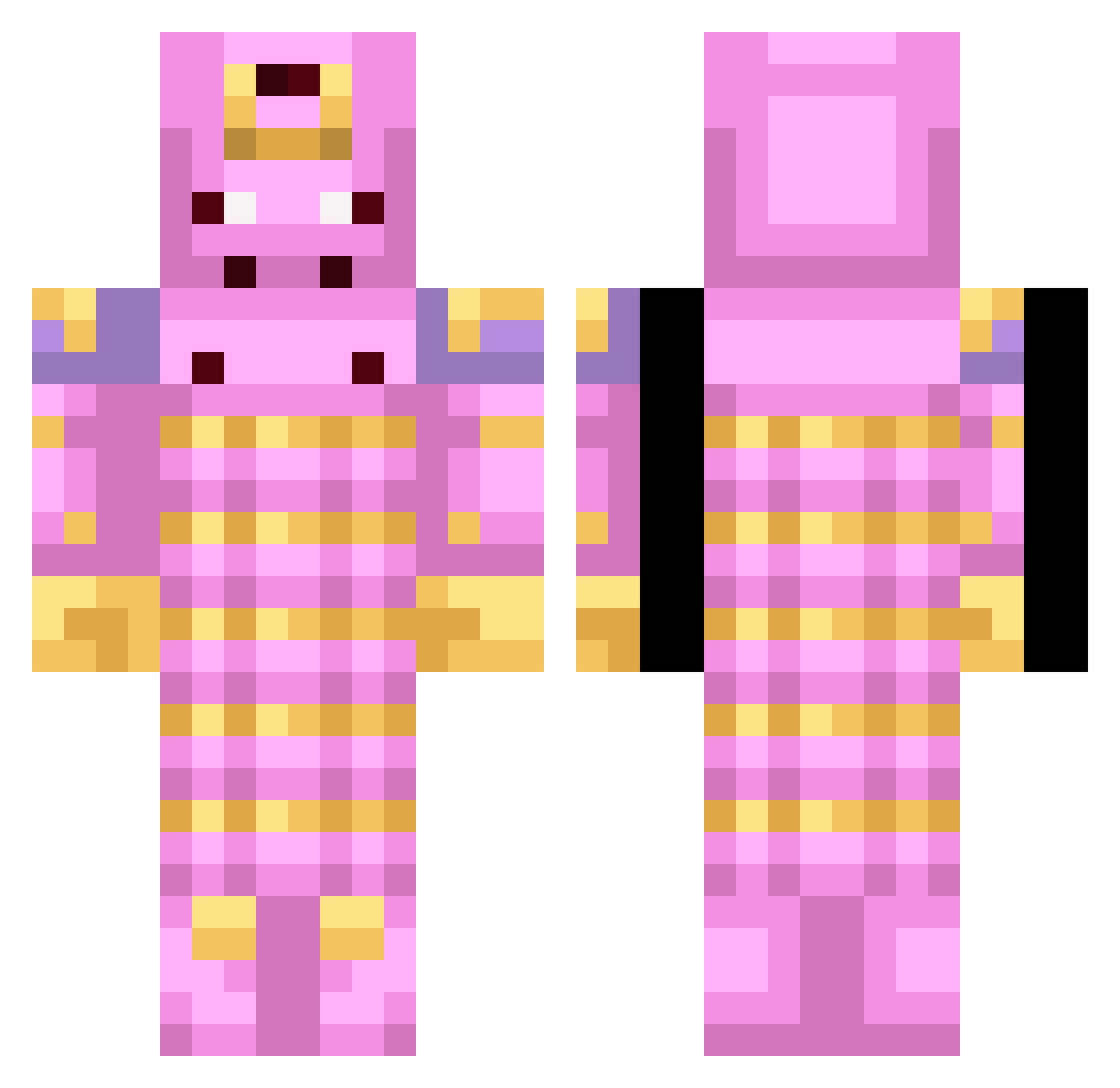 Rafichulo Minecraft skin, front and back view