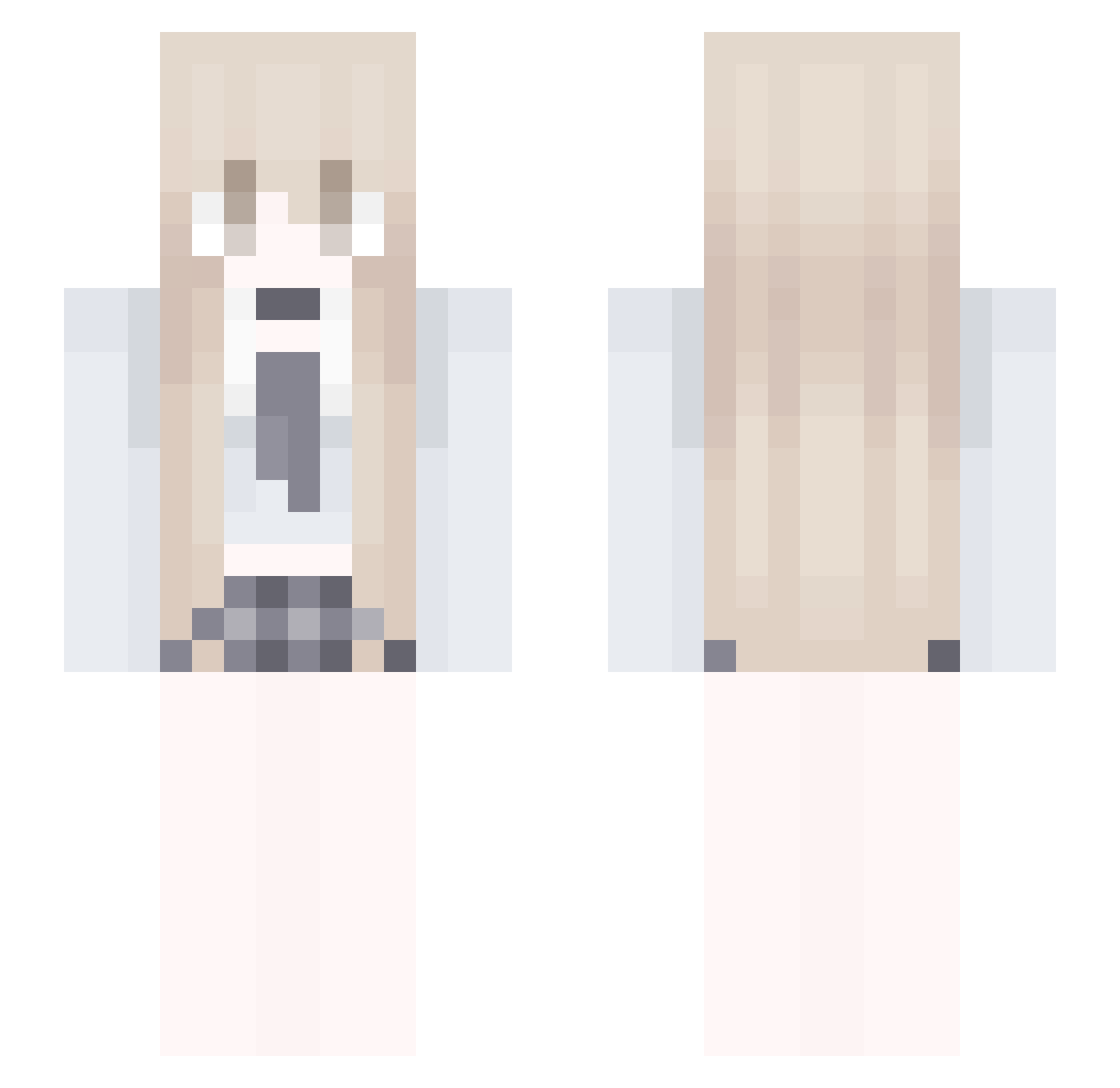 fashiqn Minecraft skin, front and back view