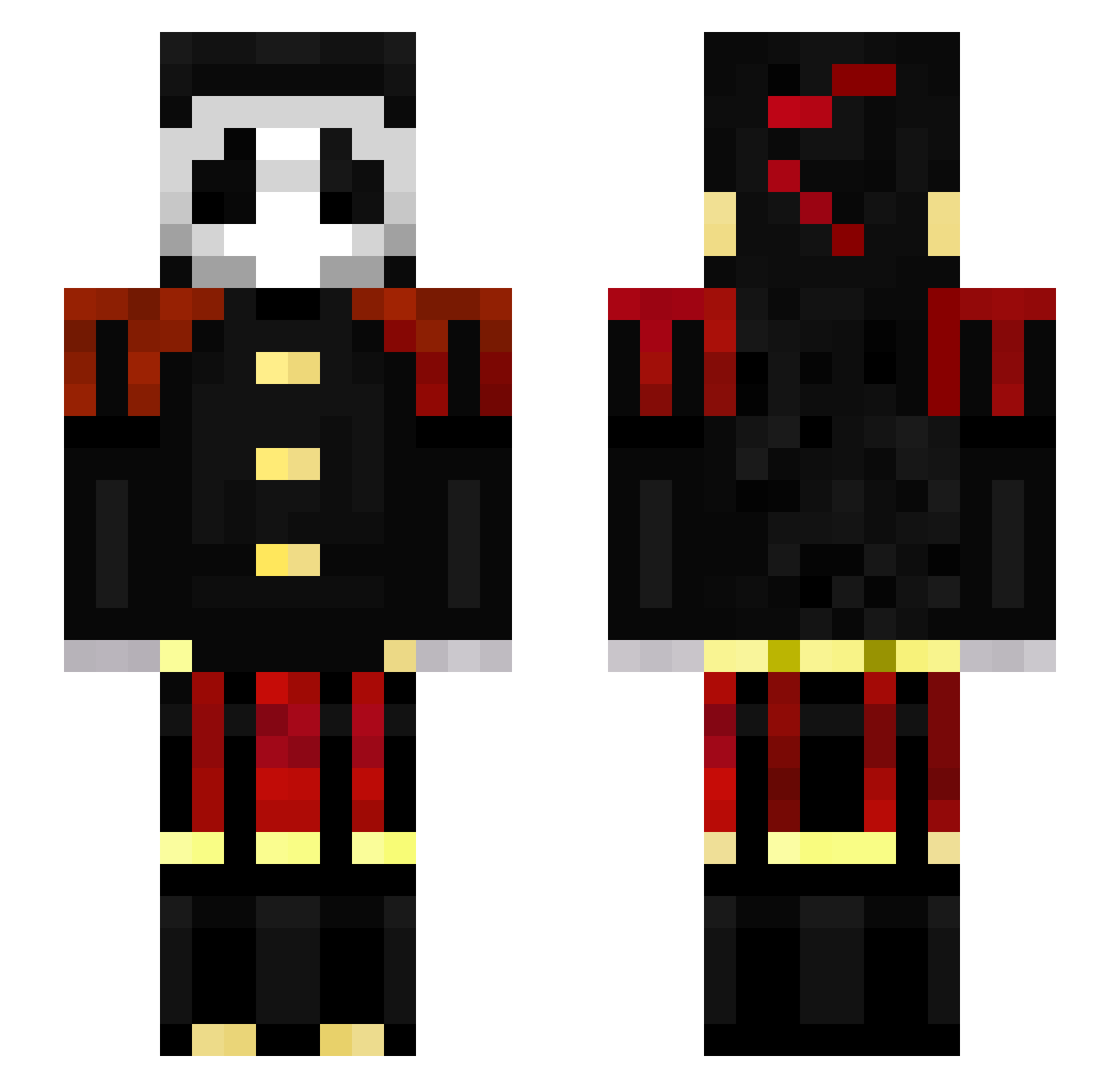 Elliejustchill Minecraft skin, front and back view