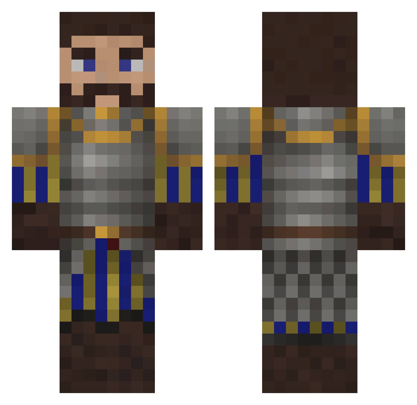 vannic Minecraft skin, front and back view