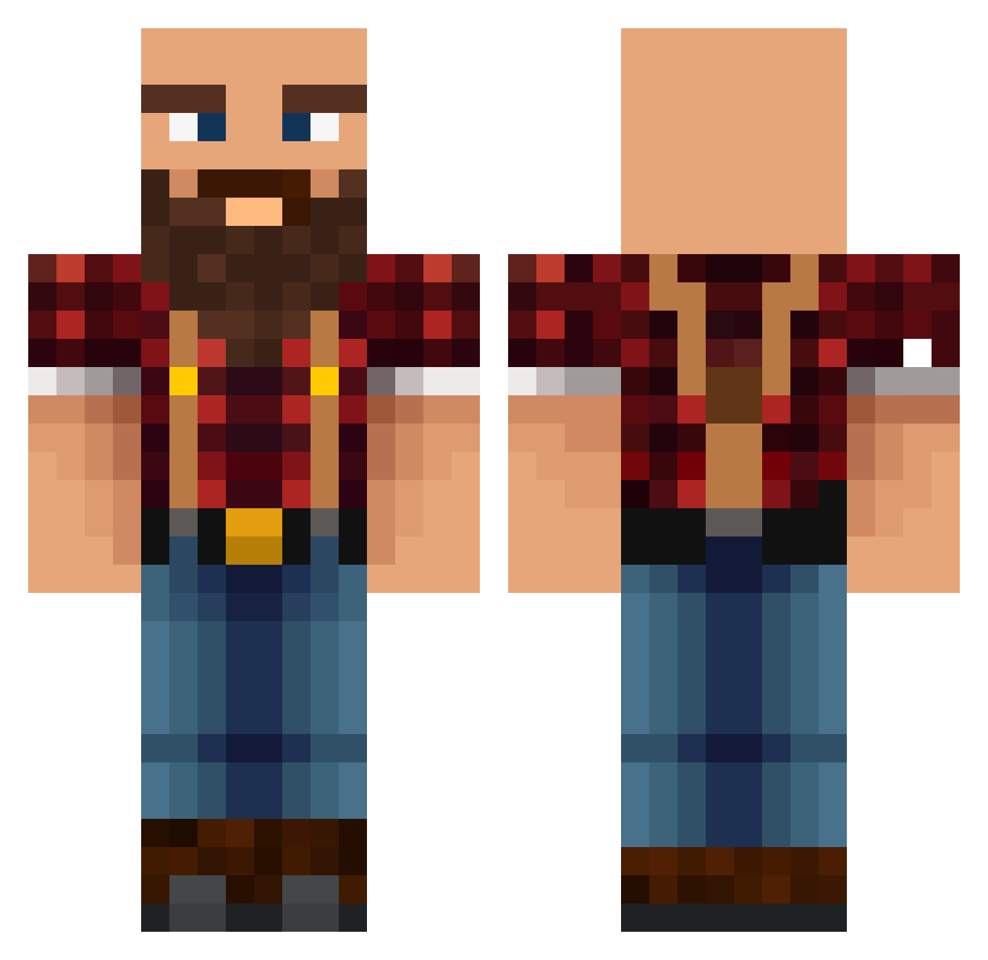Blurter Minecraft skin, front and back view