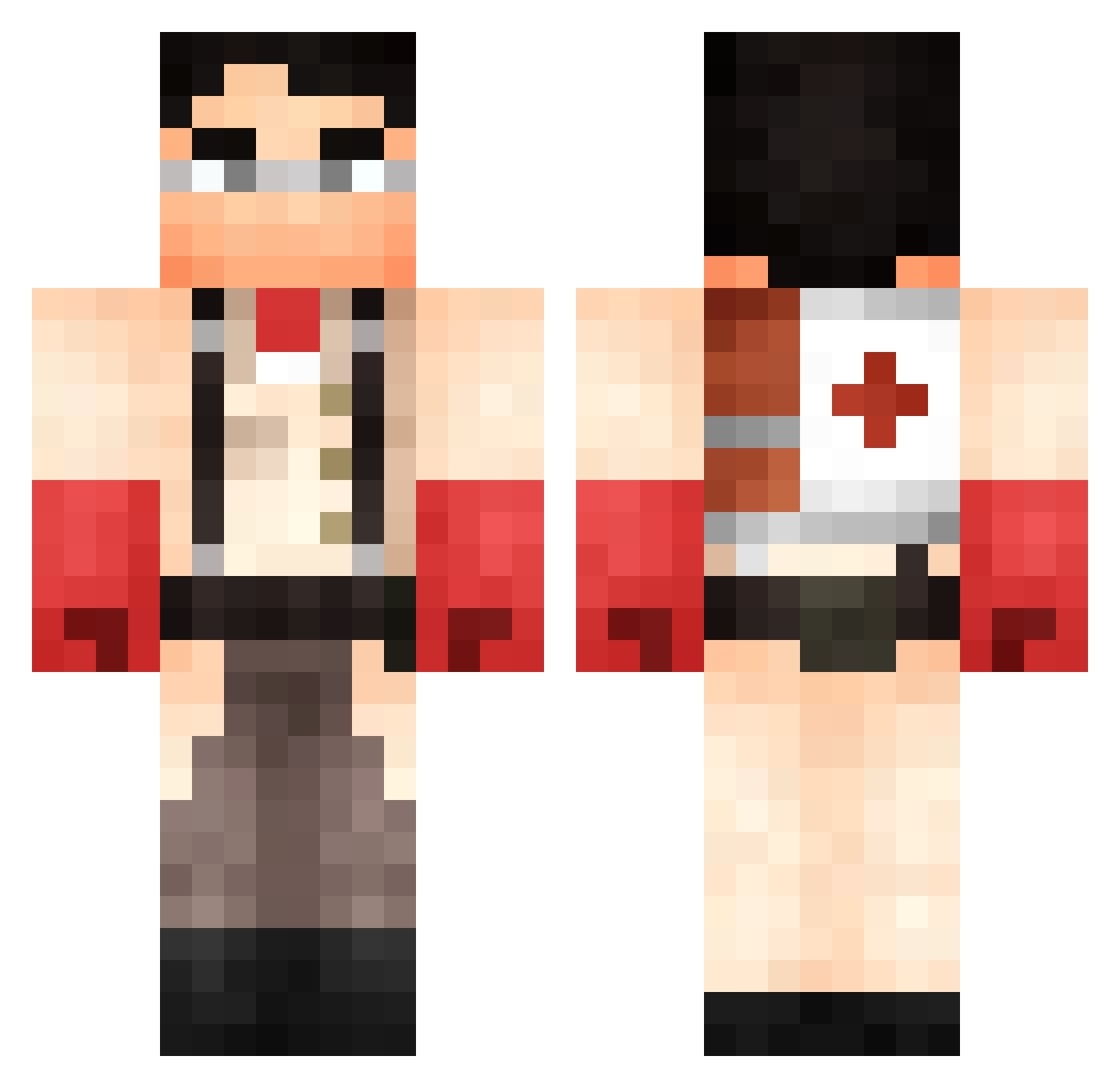 seeeeker Minecraft skin, front and back view
