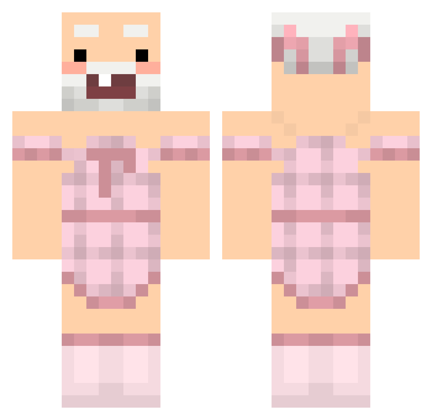 WeowWeow Minecraft skin, front and back view