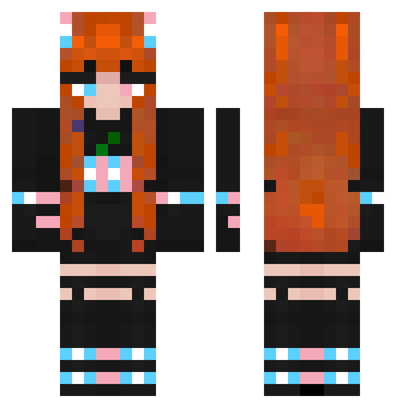 Sofistree Minecraft skin, front and back view