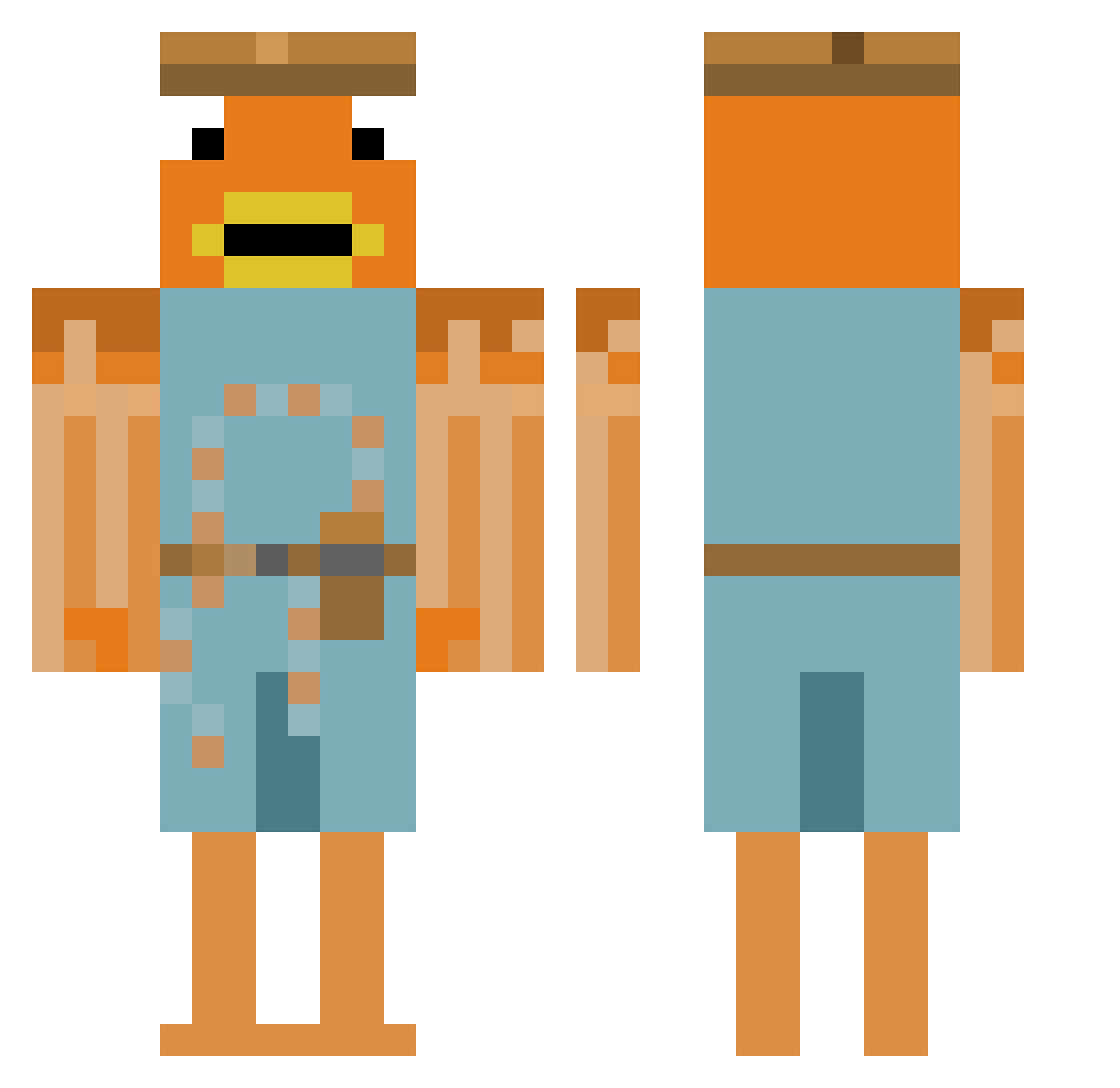 dragonjul123 Minecraft skin, front and back view