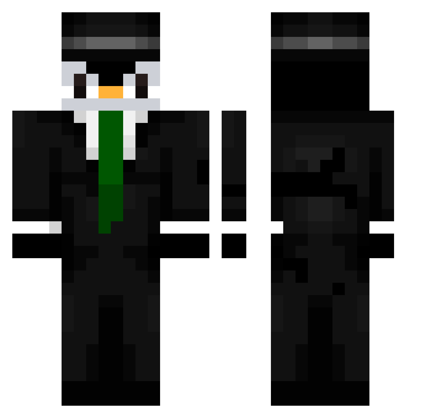 Unitto Minecraft skin, front and back view