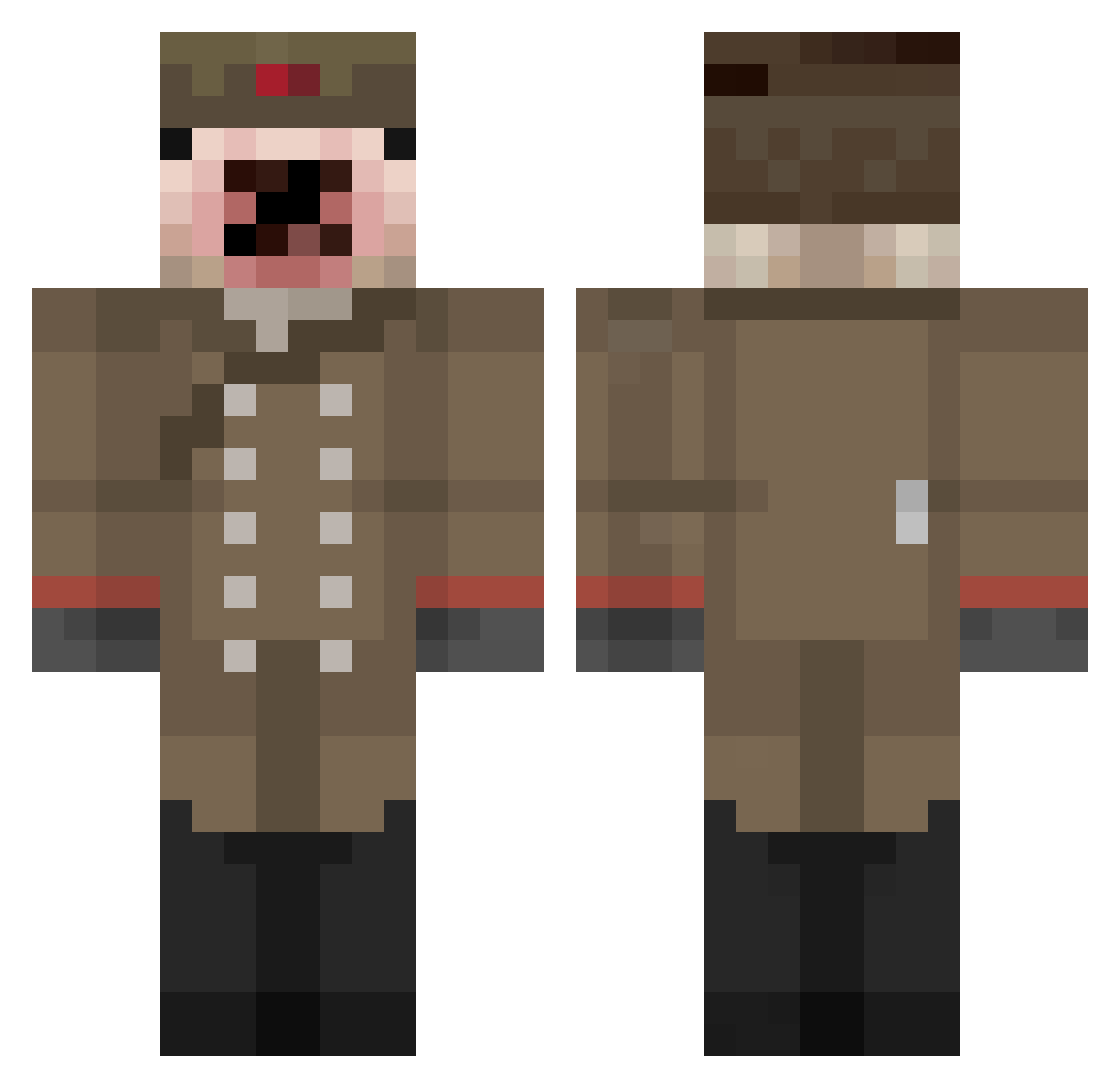 Donkyyyyy Minecraft skin, front and back view
