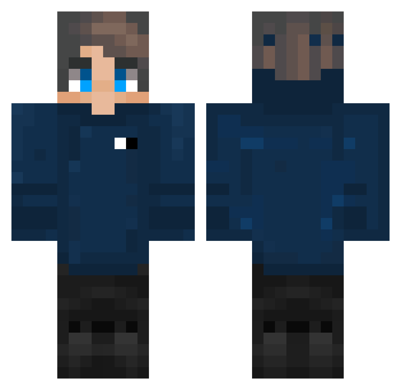 stillmad Minecraft skin, front and back view