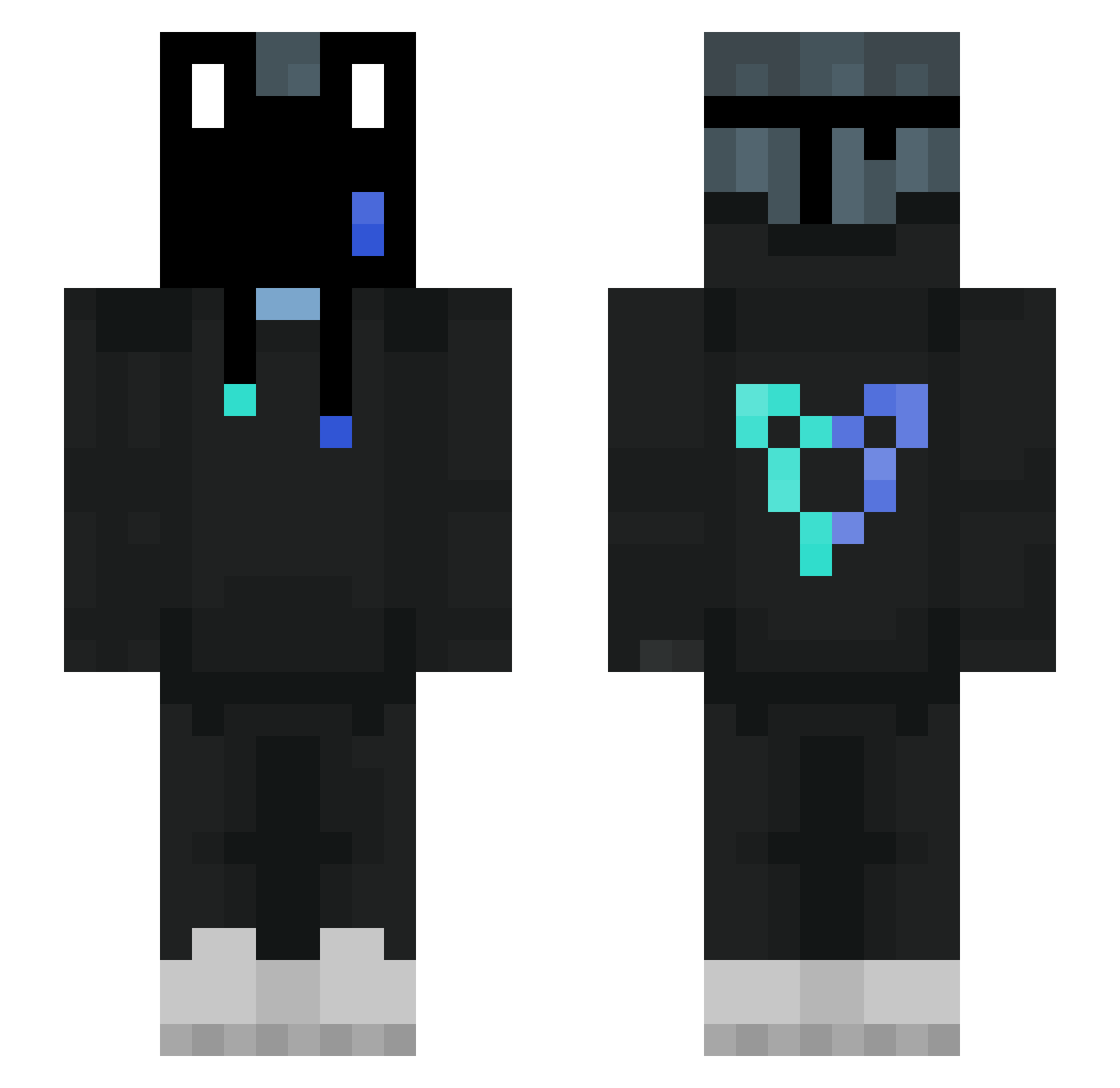 TABI_YT Minecraft skin, front and back view