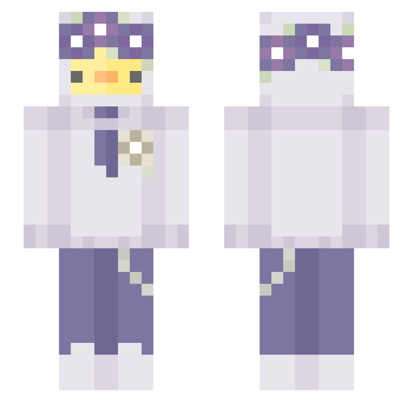 KanjiLocked Minecraft skin, front and back view