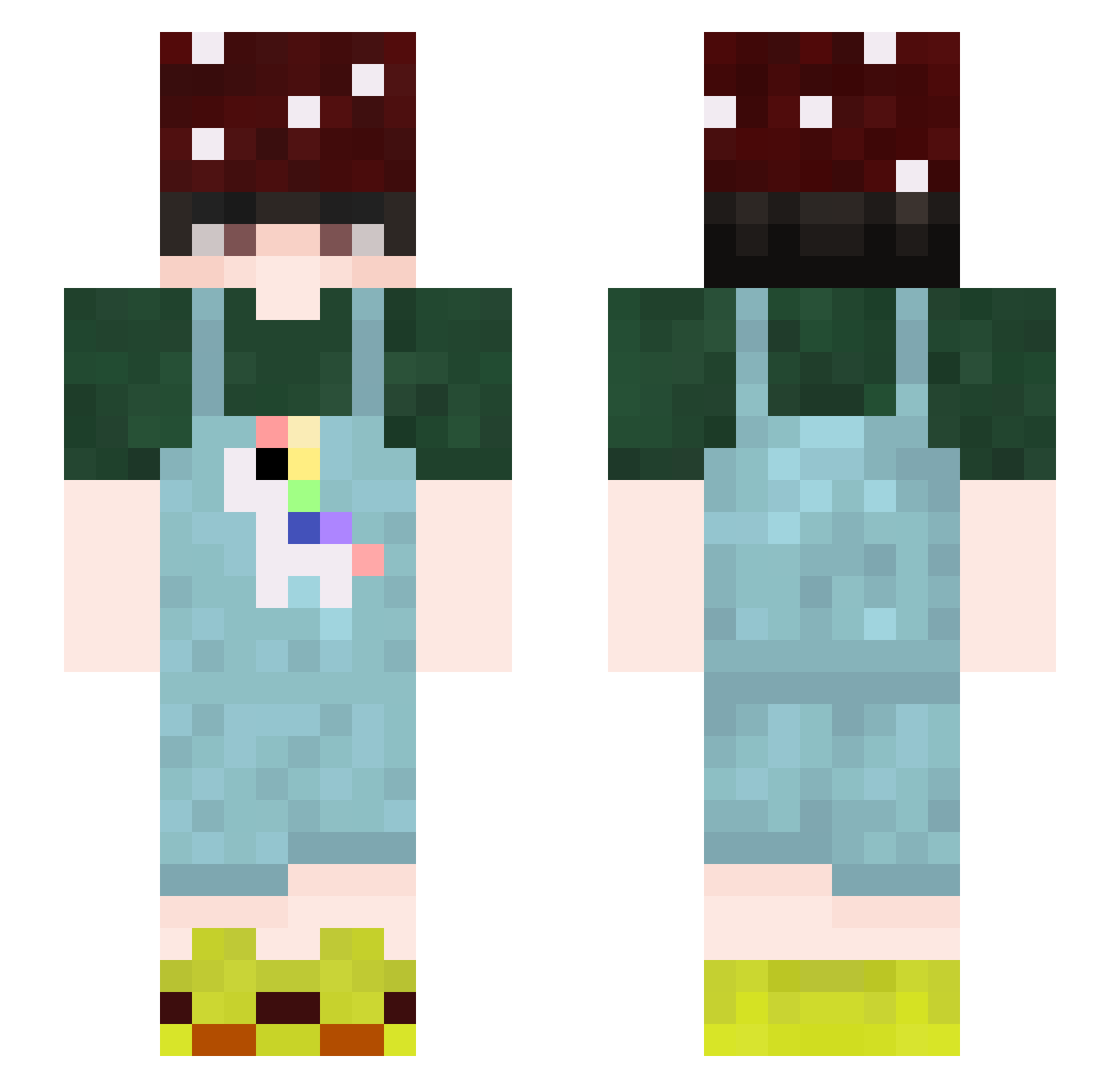 AloneMind Minecraft skin, front and back view
