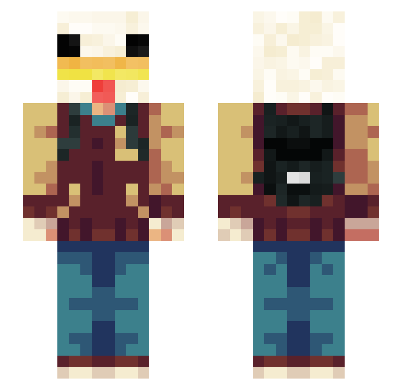 n6ddy Minecraft skin, front and back view