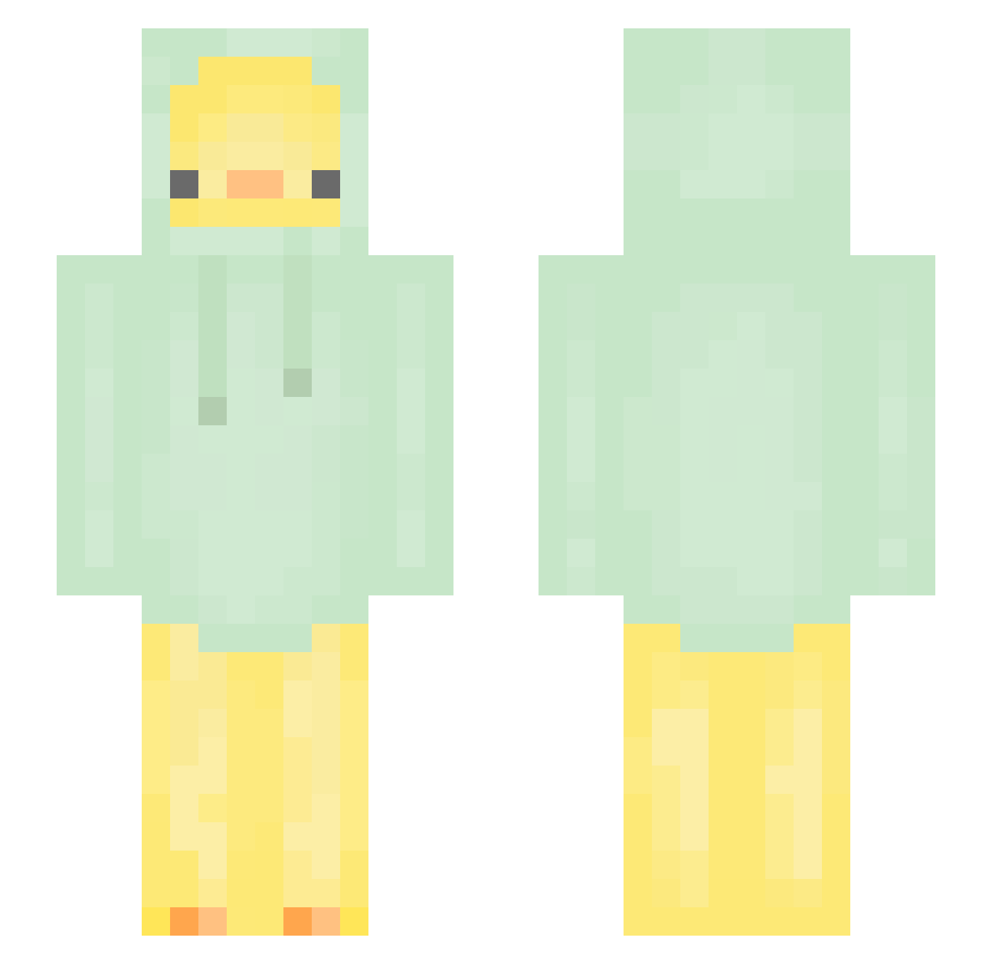 Rifling Minecraft skin, front and back view