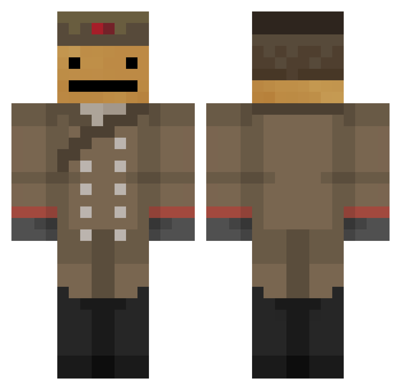 Rodricr3o Minecraft skin, front and back view