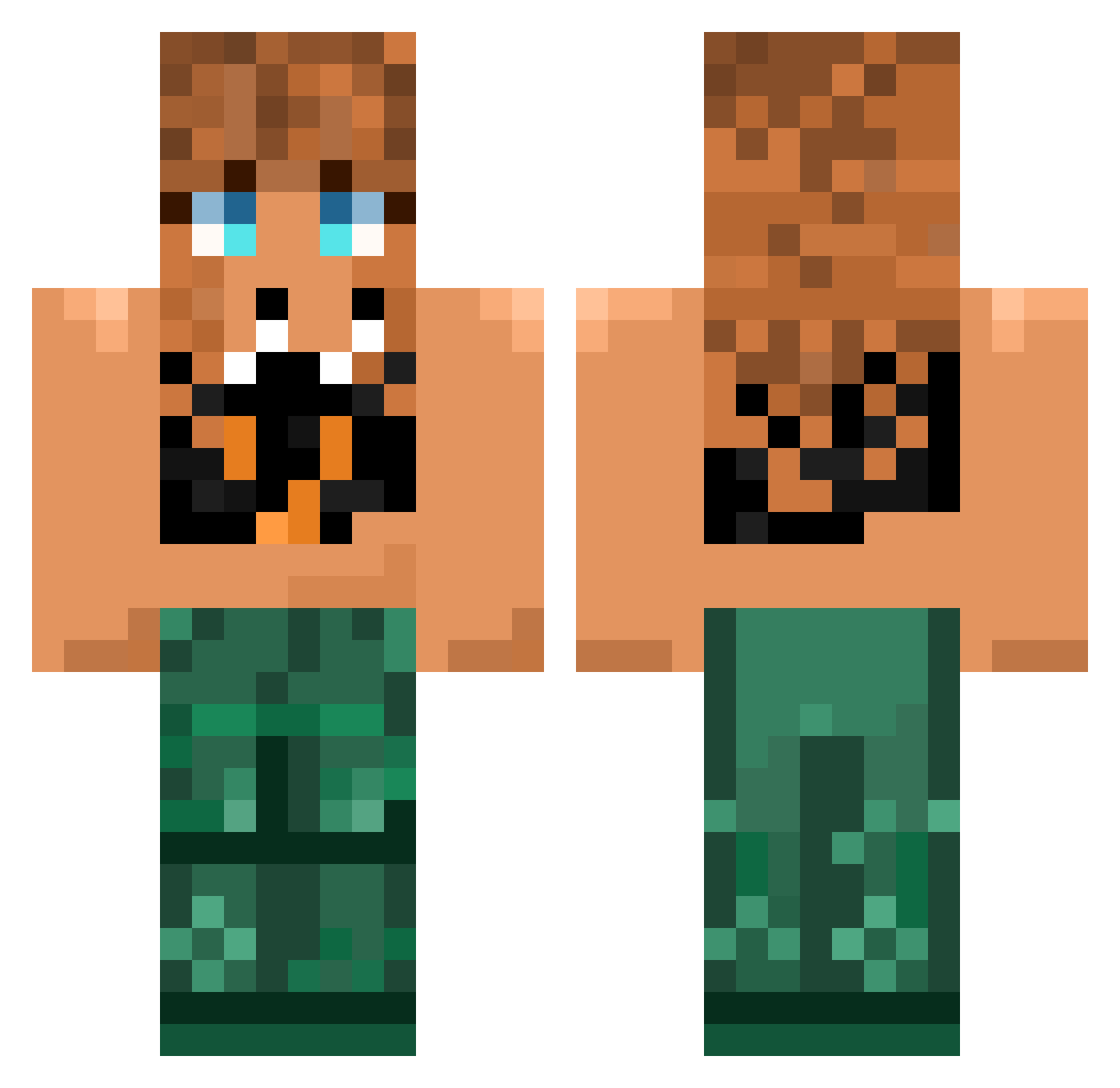 Kemski Minecraft skin, front and back view