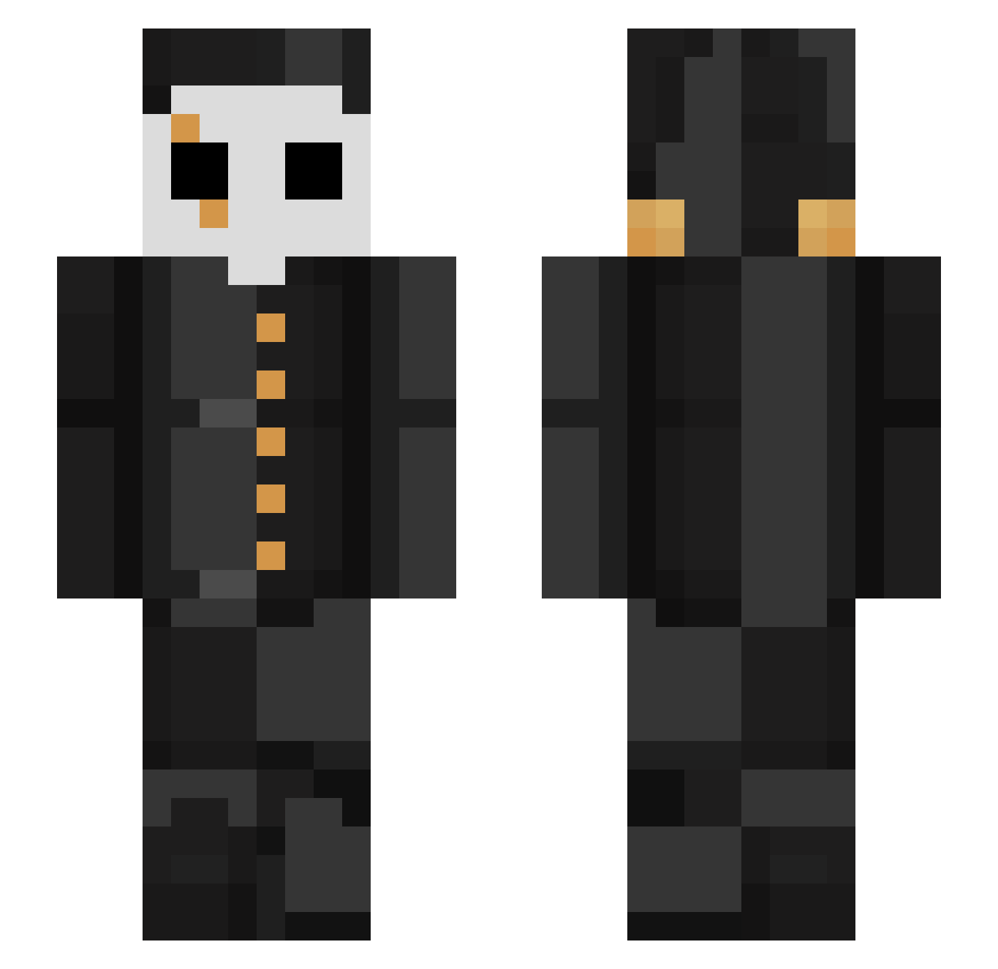 n00bmstr Minecraft skin, front and back view