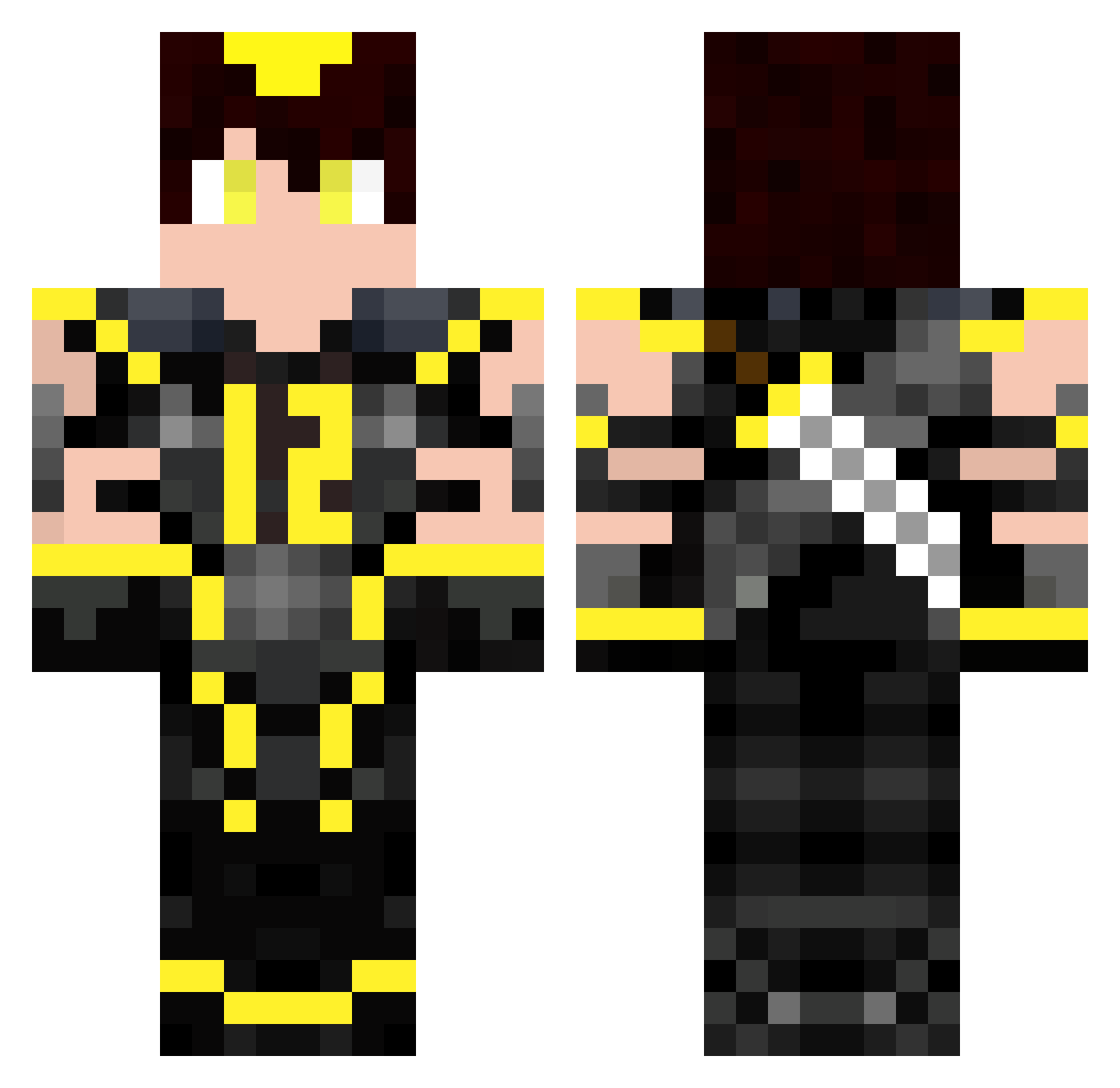 Sinsajo12 Minecraft skin, front and back view