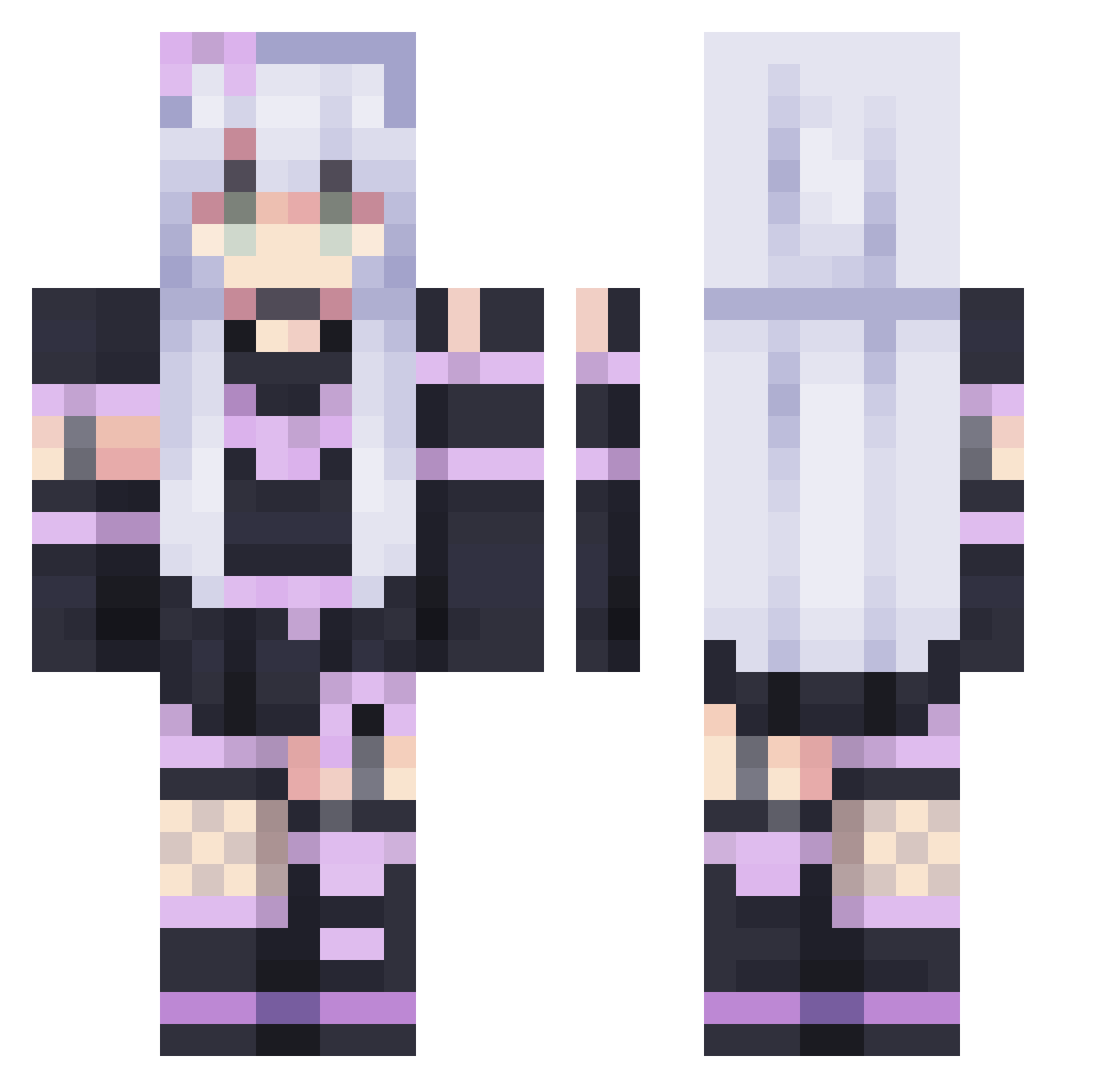 Sl0wItD0wn Minecraft skin, front and back view
