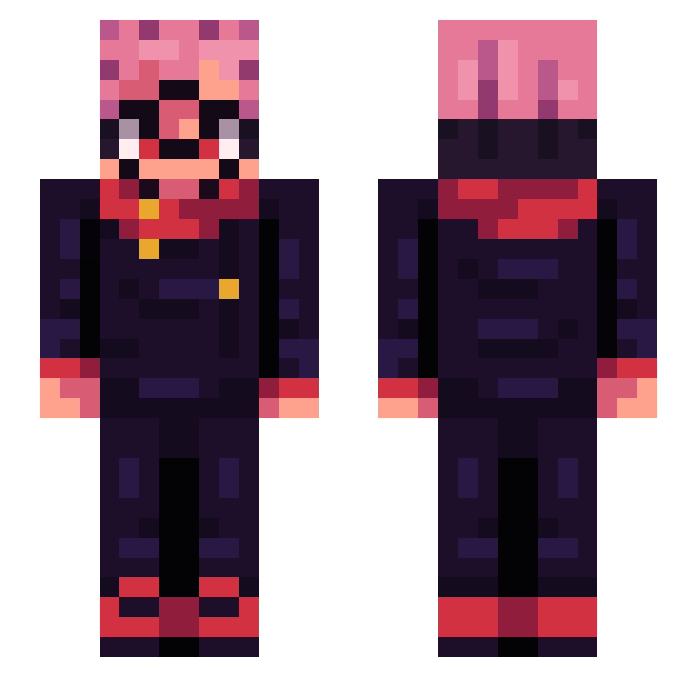 tipinty Minecraft skin, front and back view