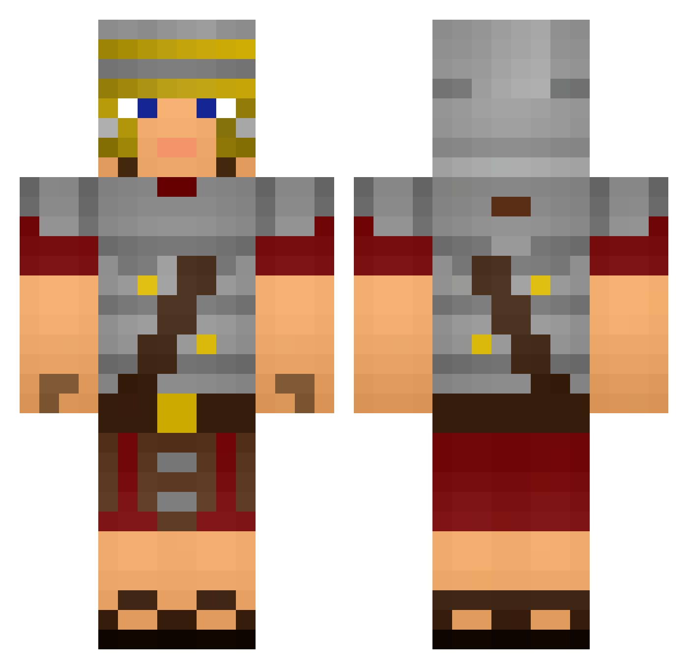 NotInMyChunk Minecraft skin, front and back view