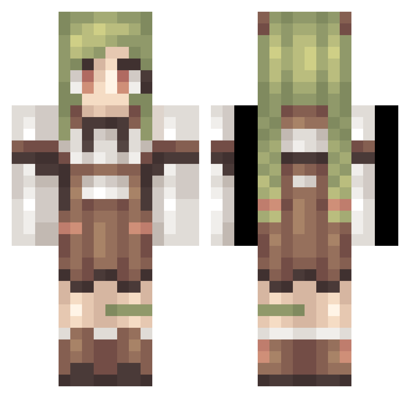 SHENPHYX Minecraft skin, front and back view