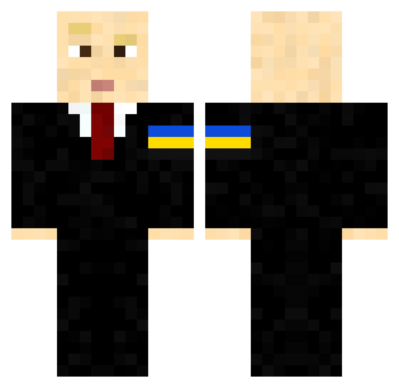 Sioso Minecraft skin, front and back view