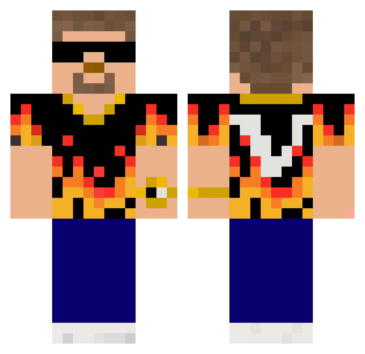 Tobanpoptart Minecraft skin, front and back view