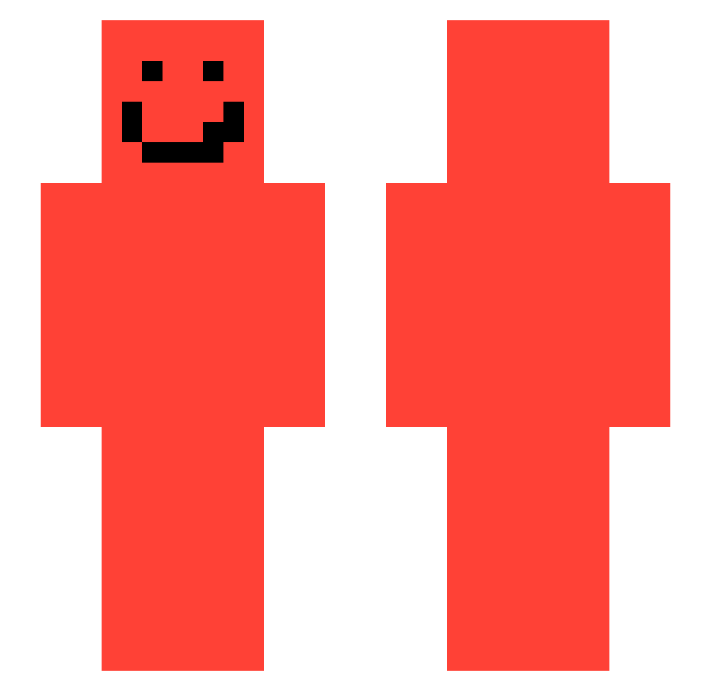 TORI616 Minecraft skin, front and back view