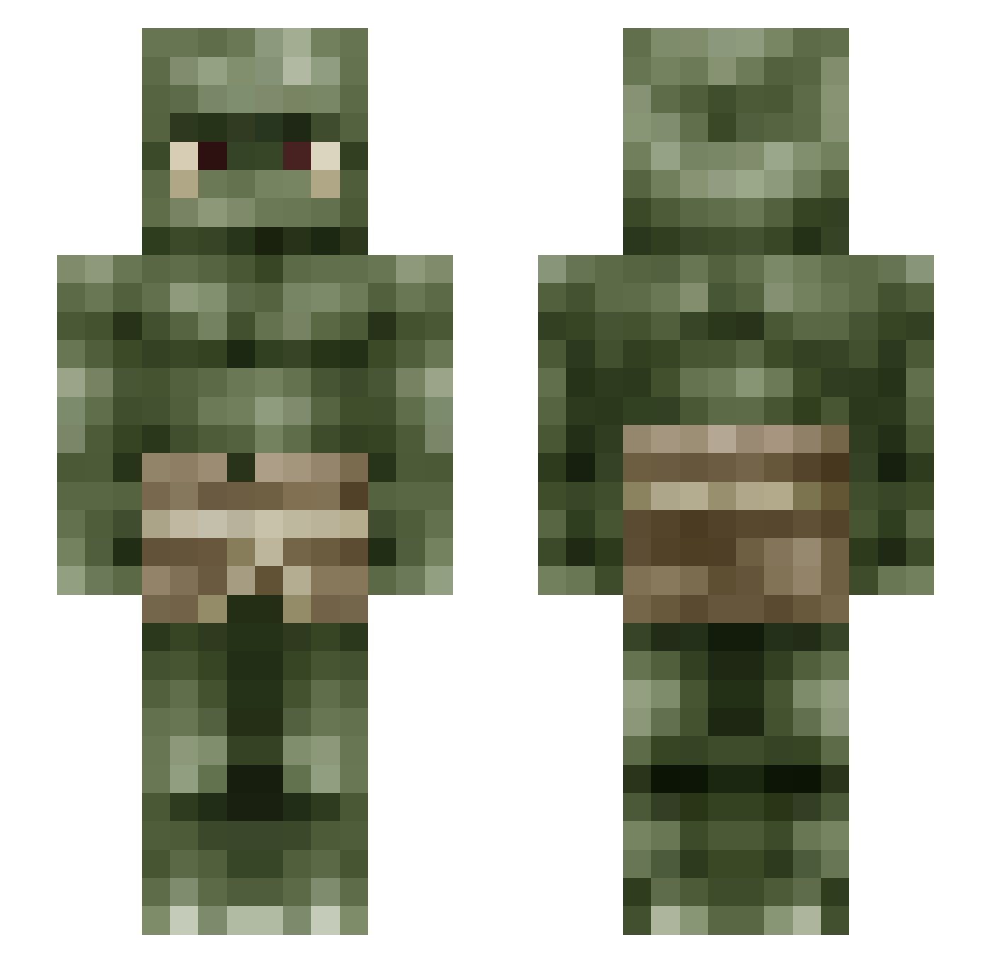 HighOnOctane Minecraft skin, front and back view