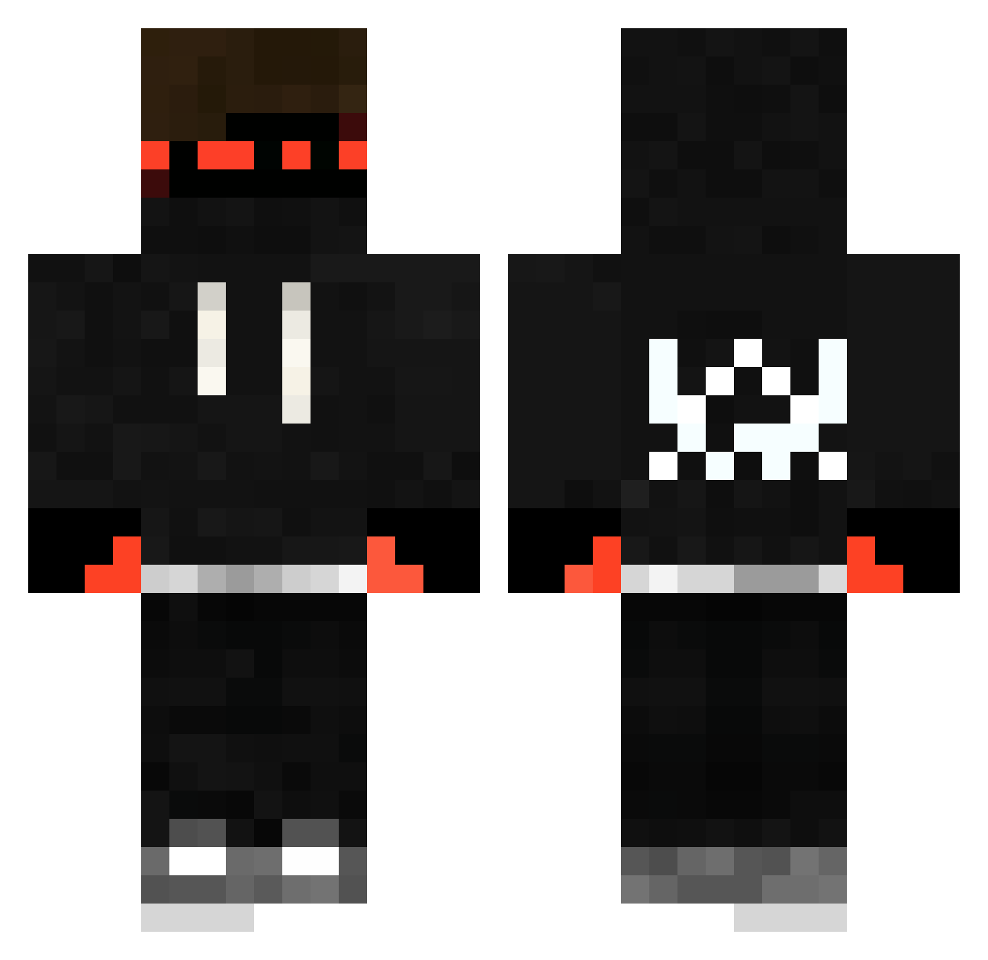 UTsans666 Minecraft skin, front and back view