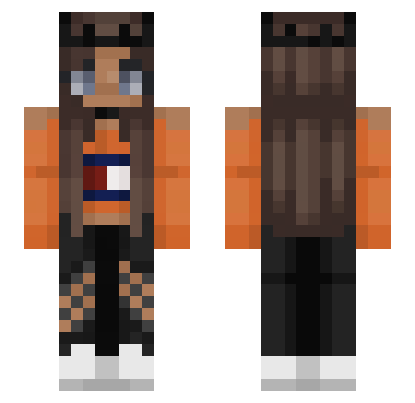 Alma_1 Minecraft skin, front and back view