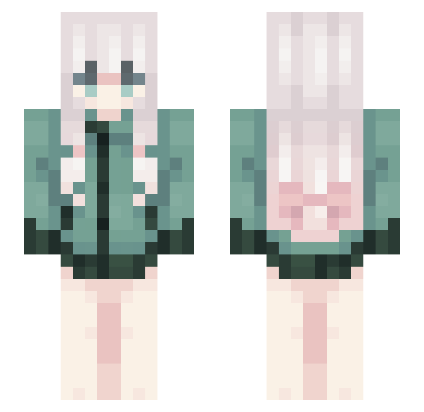 wase251 Minecraft skin, front and back view