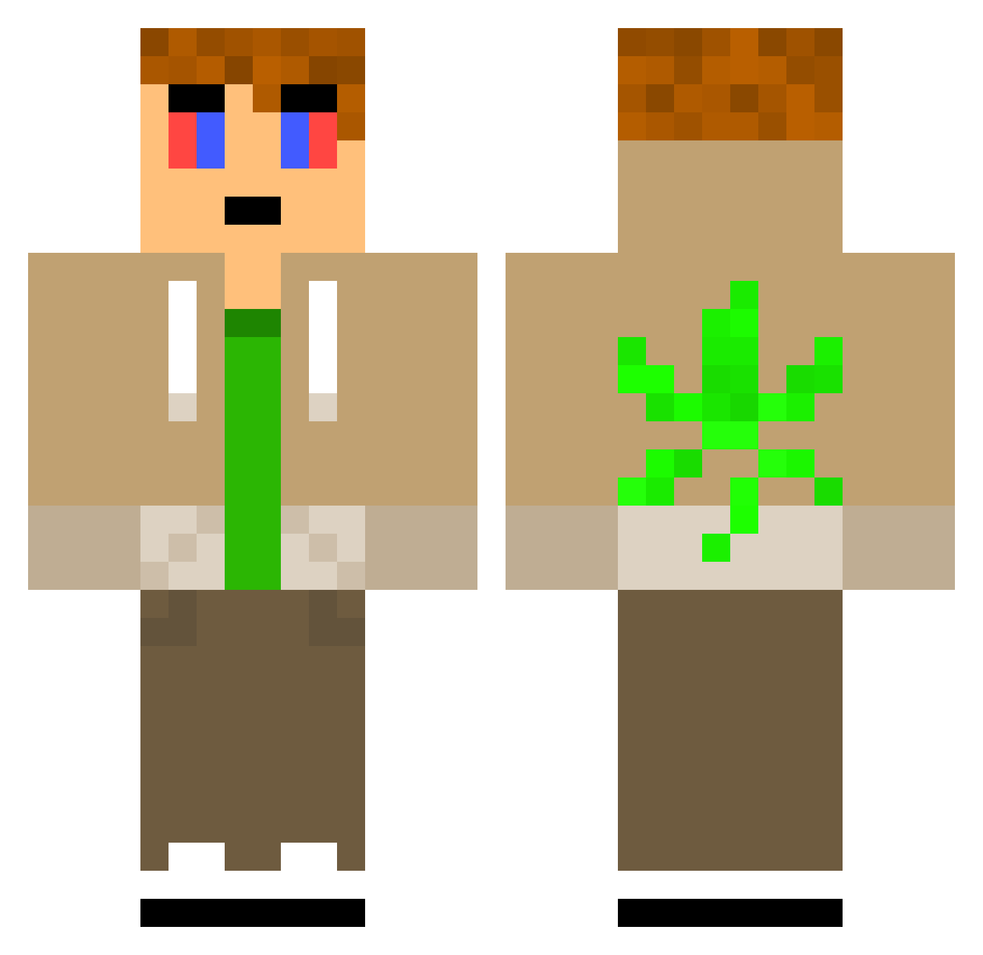 Blonde_Maroc Minecraft skin, front and back view