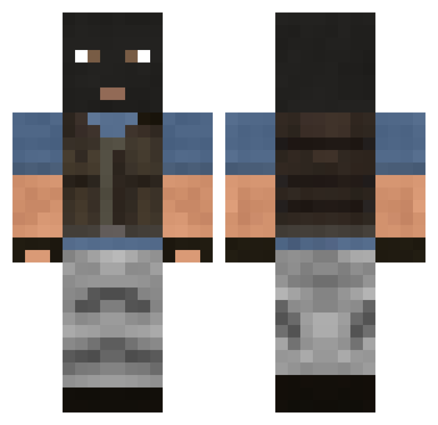 Dooty_Dood Minecraft skin, front and back view